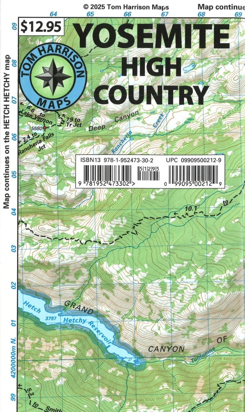 Yosemite High Country Trail Map | Tom Harrison Maps carte de randonnée Tom Harrison Maps 