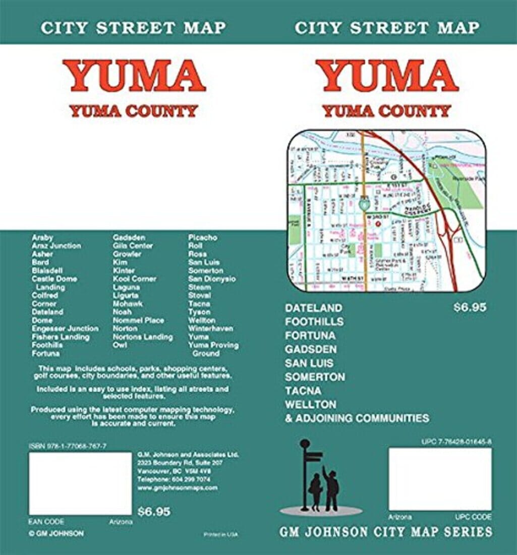 Yuma et le comté de Yuma (Arizona) | GM Johnson carte pliée GM Johnson 