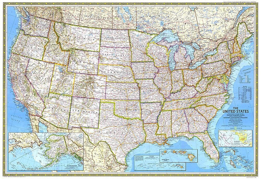 1982 United States Wall Map 