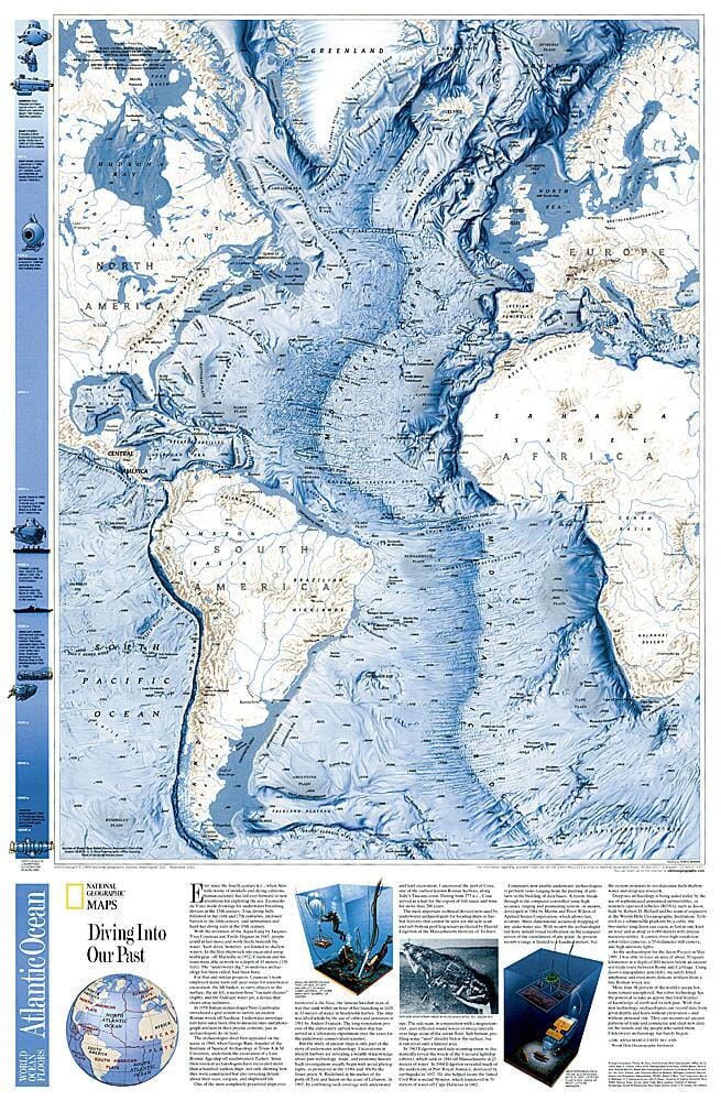 2001 Map 2001 World Ocean Floor, Atlantic Map – Cartovia