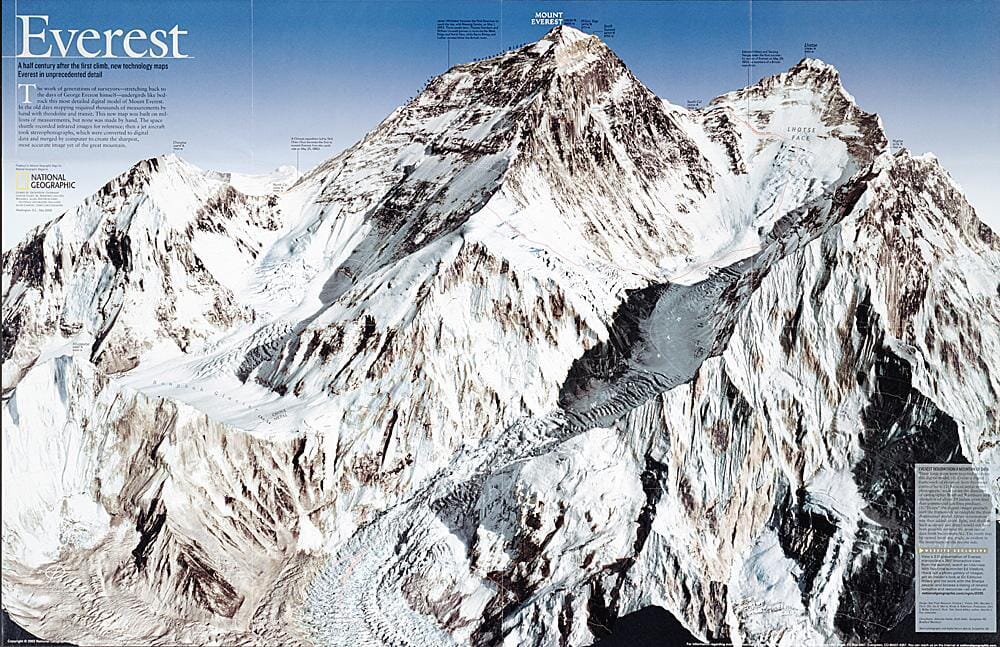 2003 Everest carte murale roulée (en tube) National Geographic Historic POD Default Title