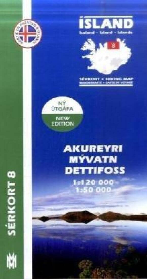 Akureyri - Myvatin - Dettifoss hiking map | Mal og menning Hiking Map 