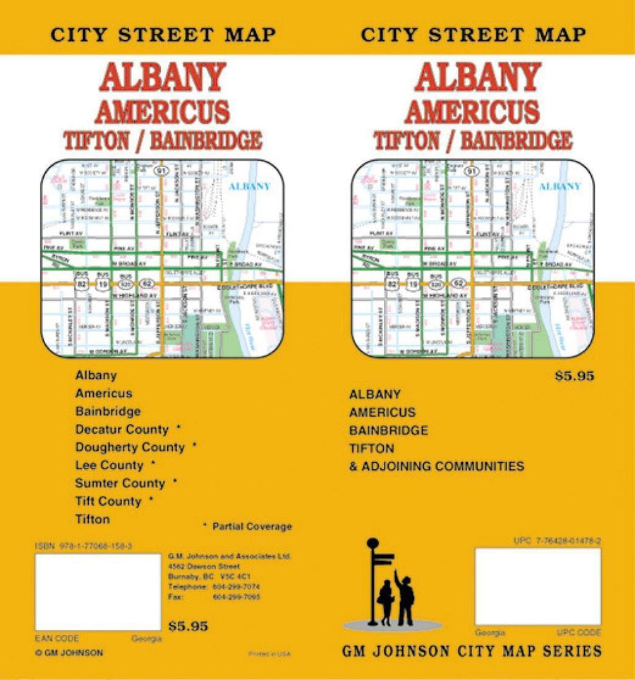 Albany - Americus - Tifton and Bainbridge - Georgia | GM Johnson Road Map 