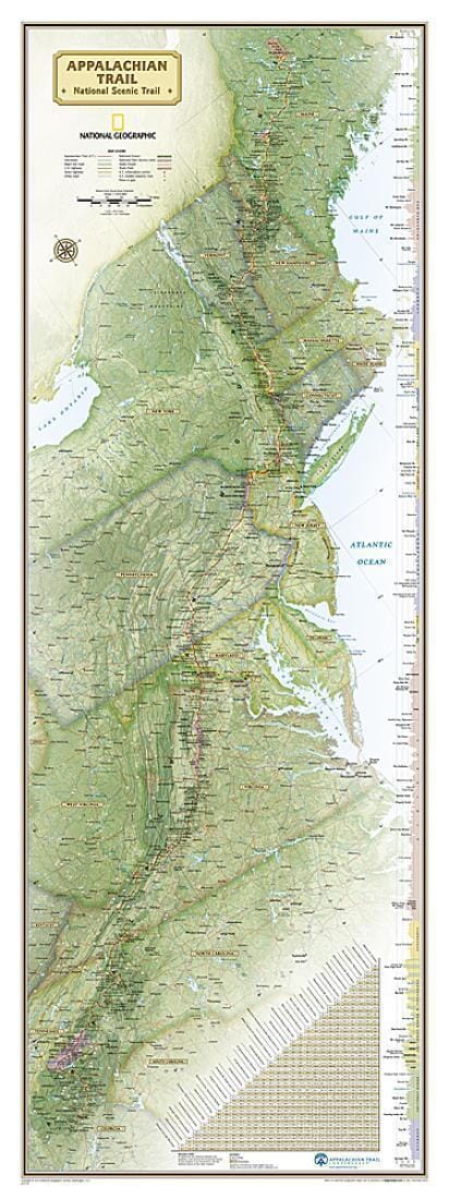 Appalachian Trail Wall Map - Boxed | National Geographic Maps carte murale roulée (en tube) National Geographic Default Title