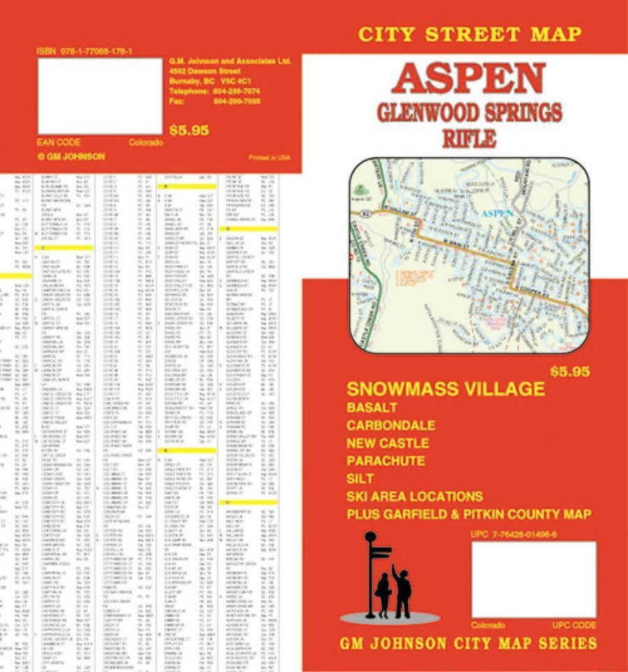 Aspen - Glenwood Springs and Rifle - Colorado | GM Johnson Road Map 