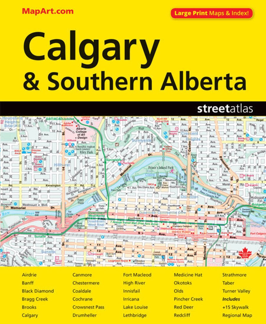 Atlas des rues de Calgary et du sud de l'Alberta (gros caractères) | MapArt atlas Canadian Cartographics Corporation