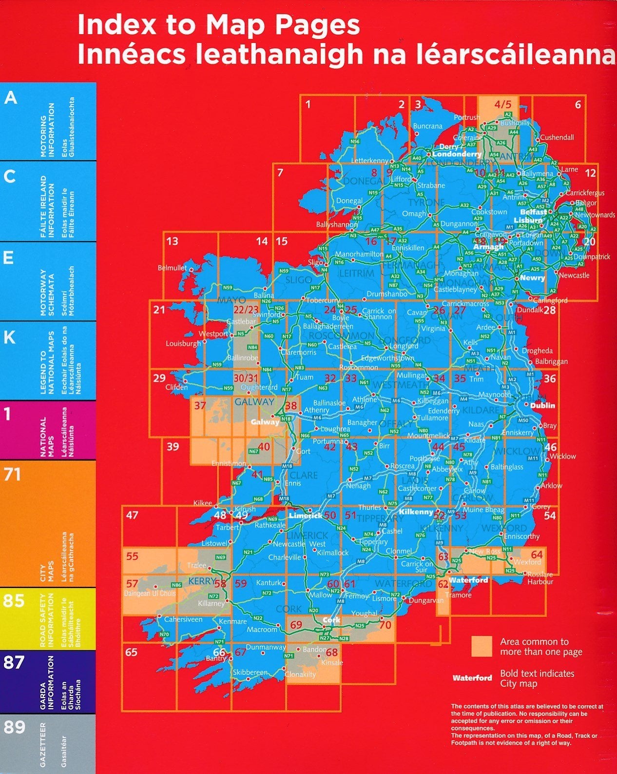Atlas routier à spirales - Irlande | Ordnance Survey atlas Ordnance Survey Ireland 