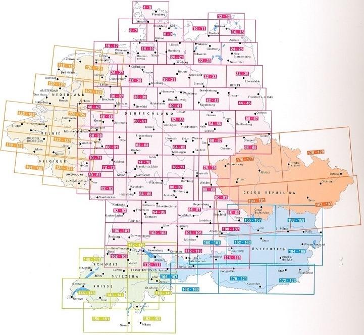 Atlas routier à spirales - Allemagne, Benelux, Autriche, Suisse, République Tchèque (multilingue) | Michelin atlas Michelin