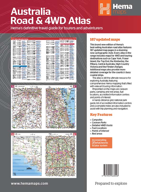 Atlas routier - Australie Easy Read Road & 4WD (format A3) | Hema Maps atlas Hema Maps 