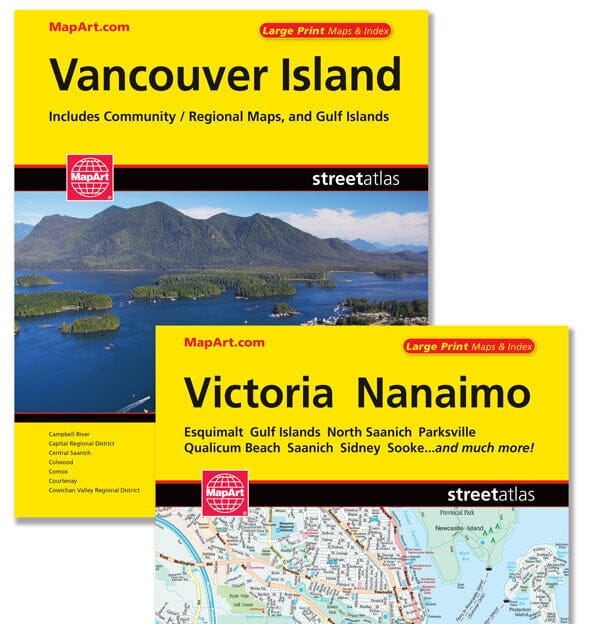 Atlas routier de la région de l'île de Vancouver | MapArt atlas Canadian Cartographics Corporation