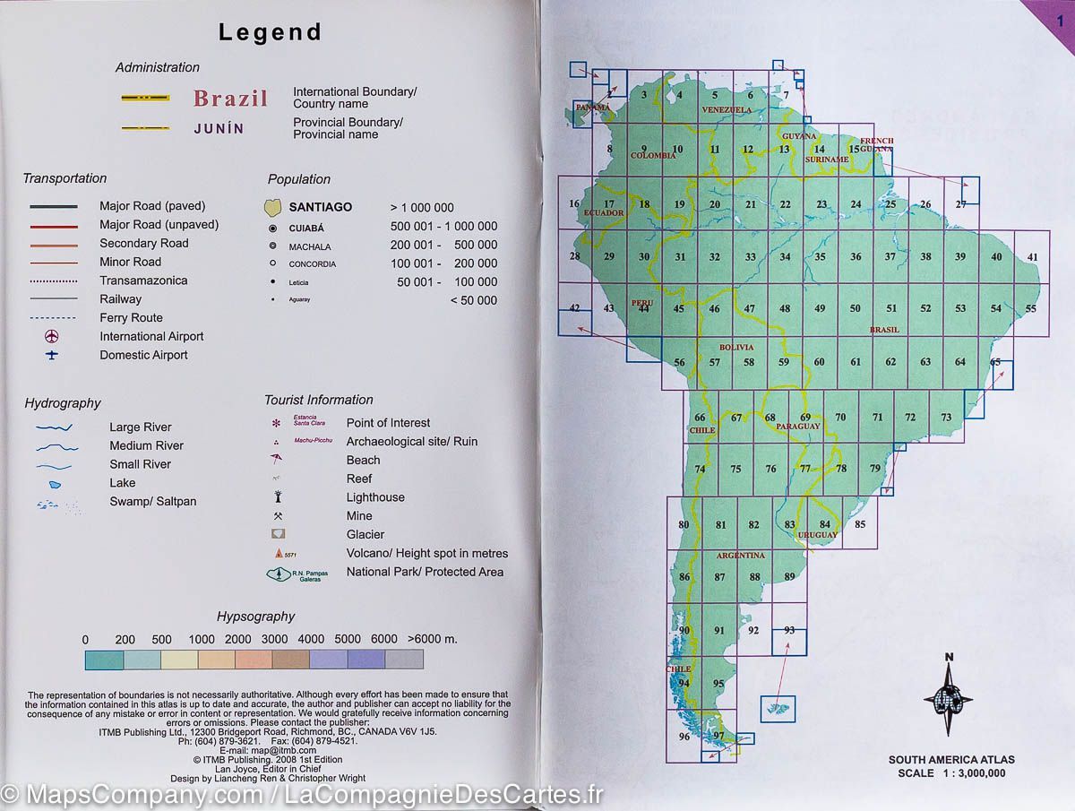 Atlas routier de poche - Amérique du Sud | ITM atlas ITM