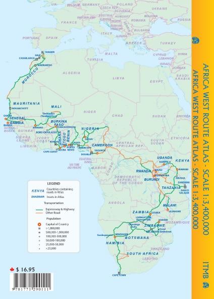 Atlas routier de poche - Route de l'Afrique de l'ouest (Tanger au Cap via le Senegal) | ITM atlas ITM