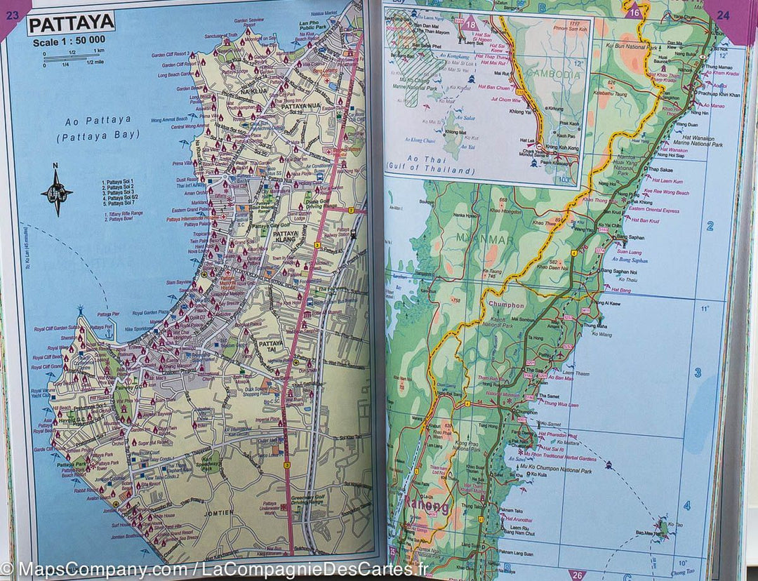 Atlas routier de poche &#8211; Thailande, Vietnam, Laos &#038; Cambodge | ITM - La Compagnie des Cartes