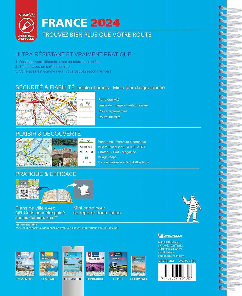 Atlas routier et touristique plastifié - France (à spirales) - Édition 2024 | Michelin atlas Michelin 