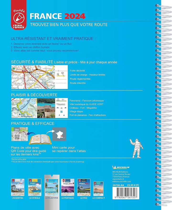 Atlas routier et touristique plastifié - France (à spirales) - Édition 2024 | Michelin atlas Michelin 