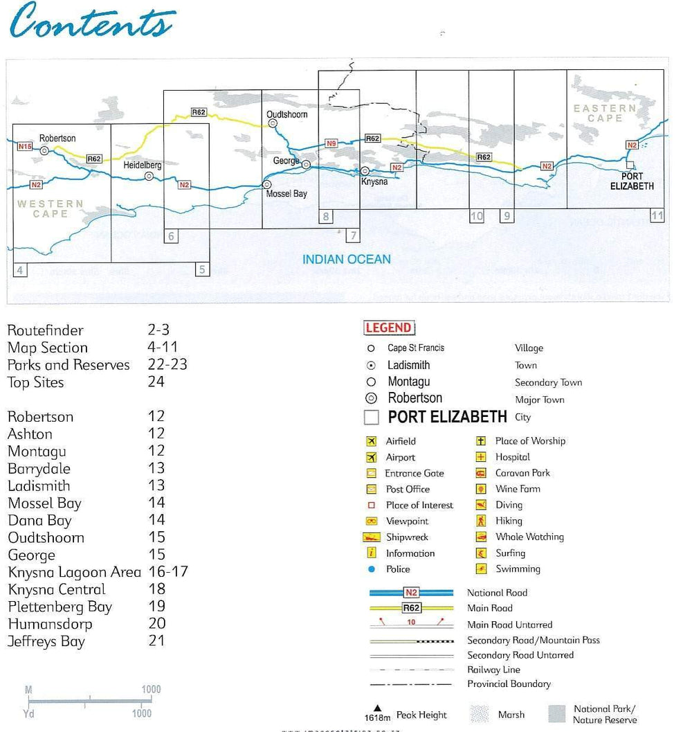 Atlas routier de la Garden Route & Route 62 ( Afrique du Sud) | Mapstudio - La Compagnie des Cartes