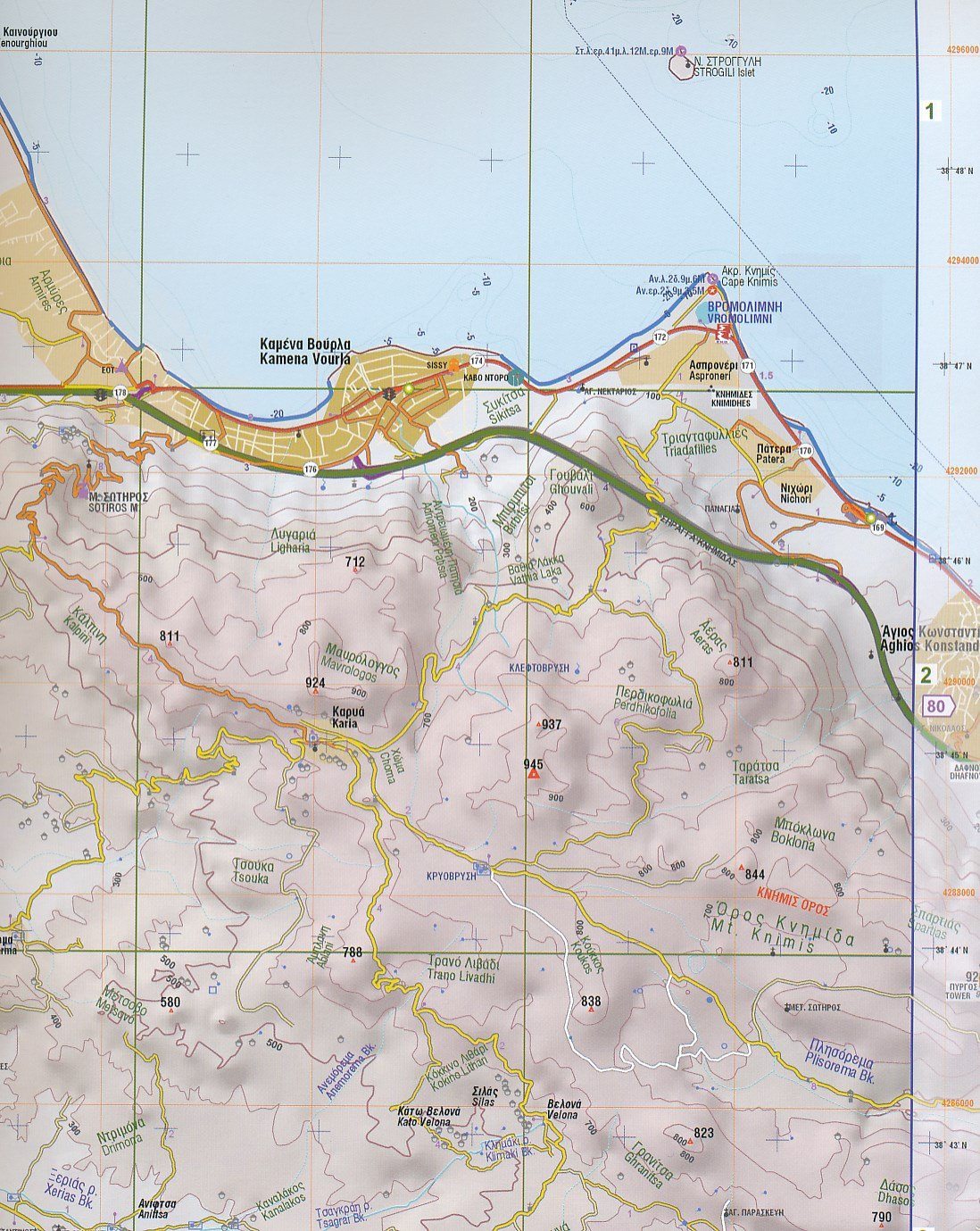 Atlas routier - Grèce Centrale (au 1/50 000) | Anavasi atlas Anavasi 
