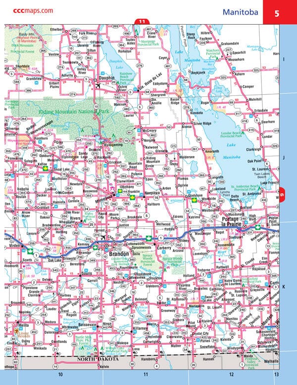 Atlas routier - Manitoba et Saskatchewan | Canadian Cartographics Corporation atlas Canadian Cartographics Corporation