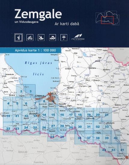 Atlas routier régional (à spirales) - Zemgale (Lettonie Sud) | Jana Seta atlas Jana Seta 