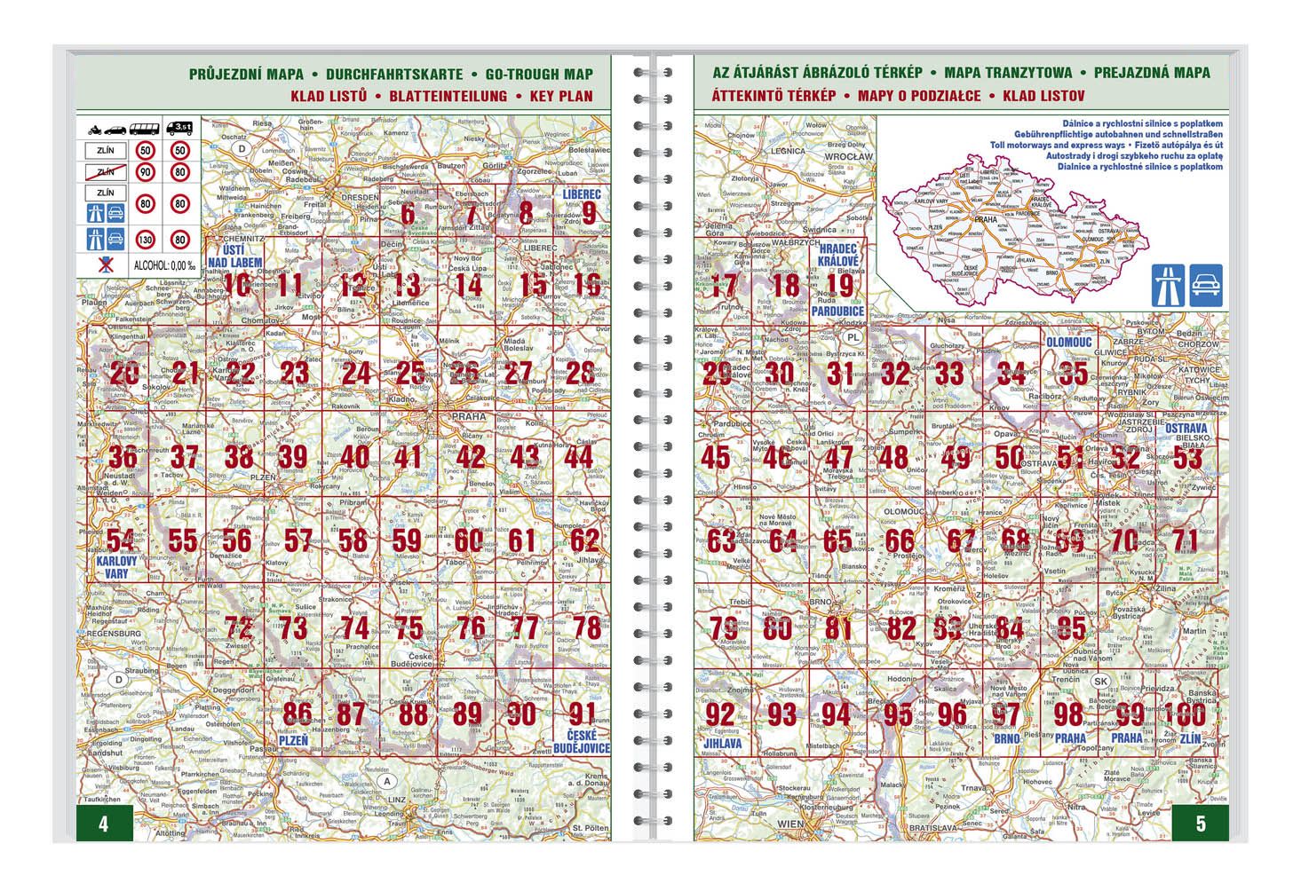 Atlas routier - République Tchèque & Slovaque | Freytag & Berndt atlas Freytag & Berndt 