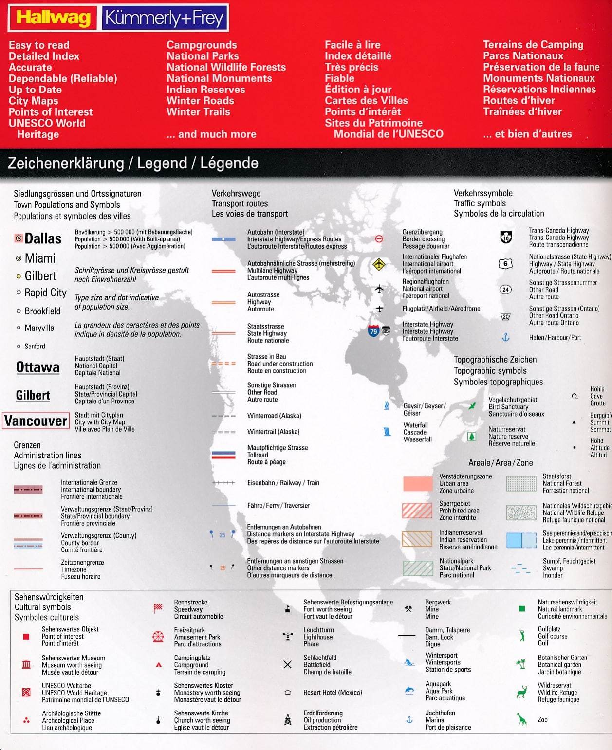 Atlas routier - USA, Canada & Mexique | Hallwag atlas Hallwag