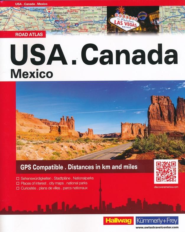 Atlas routier - USA, Canada & Mexique | Hallwag atlas Hallwag