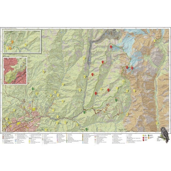 Autour de Santiago - Chili : Carte de randonnée, vélo et escalade | Trekking Chile carte de randonnée Trekking Chile