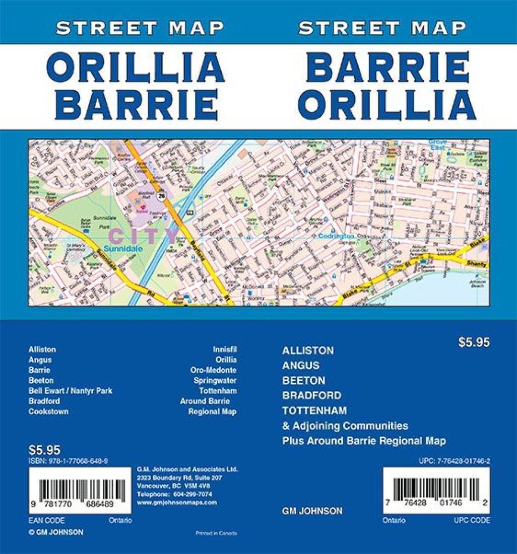 Barrie et Orillia - Ontario | GM Johnson plan de ville GM Johnson Default Title