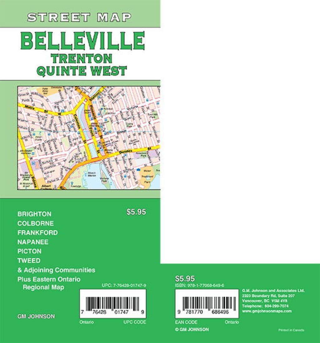 Belleville / Trenton / Quinte West - Carte des rues de l'Ontario | GM Johnson plan de ville GM Johnson Default Title