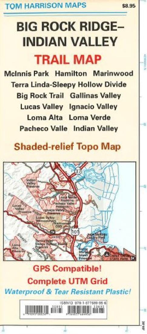 Big Rock Ridge et Indian Valley California Trails Map | Tom Harrison Maps carte de randonnée Tom Harrison Maps