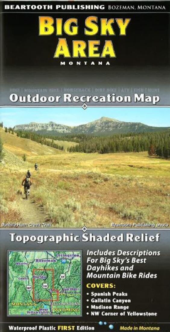 Big Sky Area - Montana | Beartooth Publishing Hiking Map 