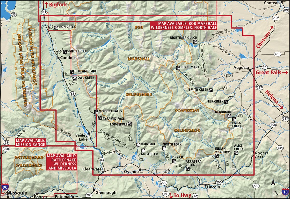 Bob Marshall Wilderness : South Half (Montana) | Cairn Cartographics carte de randonnée Cairn Cartographics
