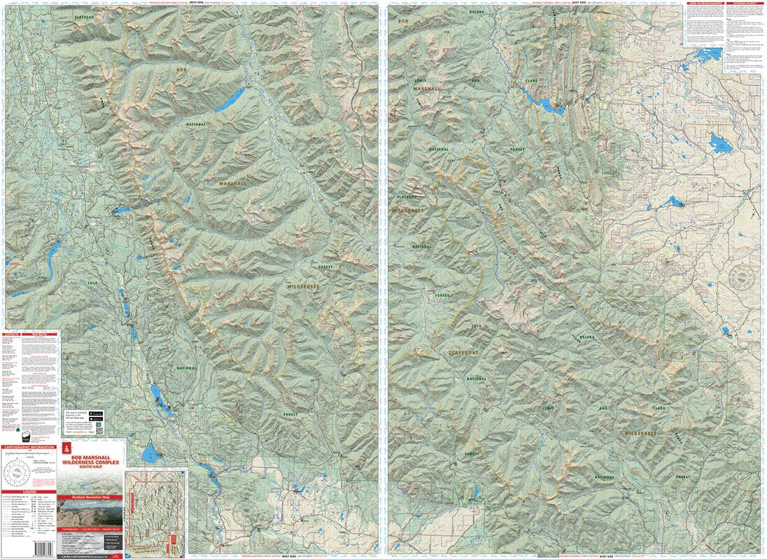 Bob Marshall Wilderness : South Half (Montana) | Cairn Cartographics carte de randonnée Cairn Cartographics