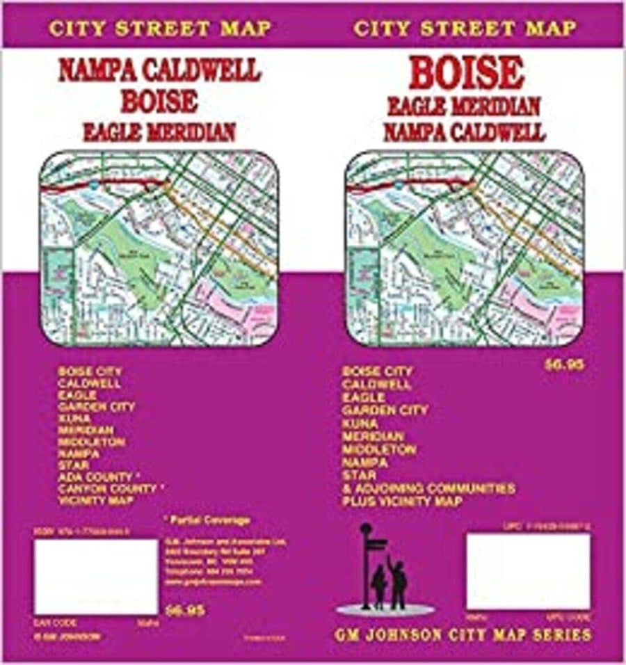 Boise, Eagle, Meridian, Nampa and Caldwell, Idaho | GM Johnson carte pliée 