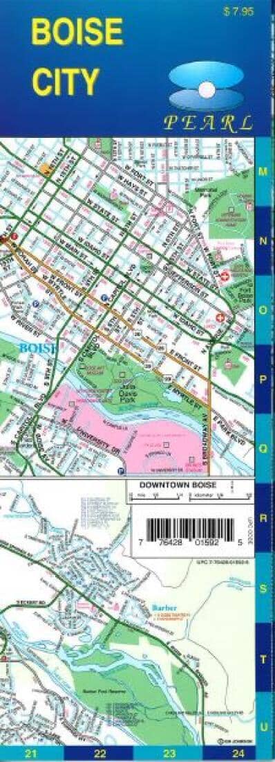 Boise - Idaho - Pearl Map - laminated | GM Johnson Road Map 