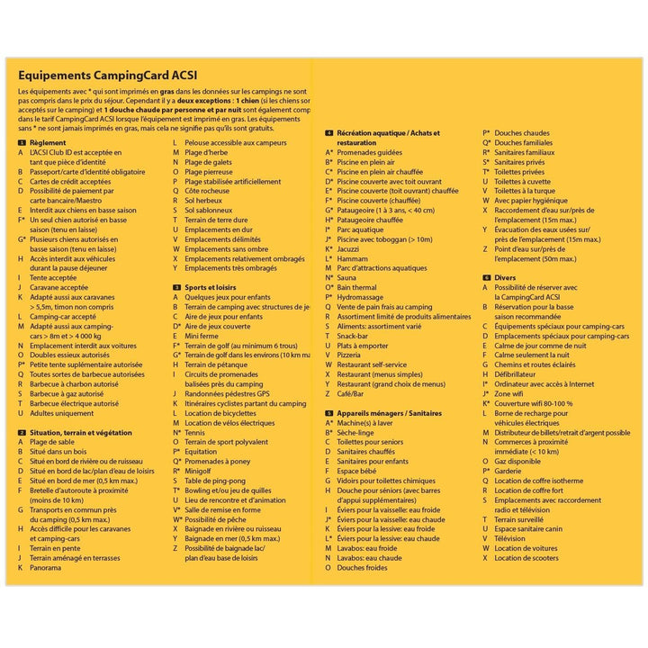 CampingCard ACSI - Carte de réductions & Aires camping-cars Europe 2022 guide pratique ACSI 