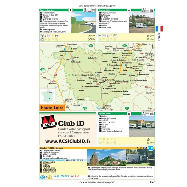 CampingCard ACSI - Carte de réductions & Aires camping-cars Europe 2022 guide pratique ACSI 