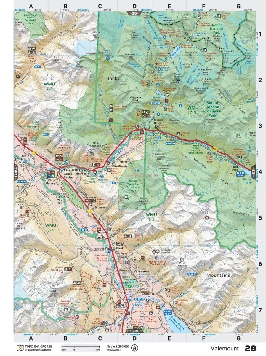 Canadian Rockies (Bristish Columbia, Alberta) MapBook | Backroads Mapbooks atlas Backroads Mapbooks 