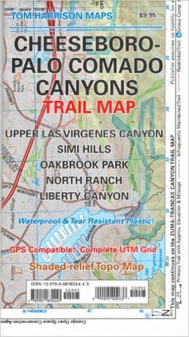 Canyons de Cheeseboro et Palo Comado, Californie | Tom Harrison Maps carte de randonnée Tom Harrison Maps