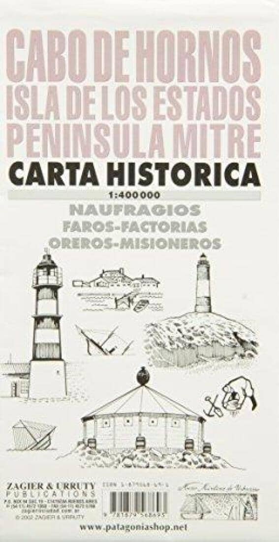 Cape Horn, Isla de los Estados, Peninsula Mitre, Historical Map by Zagier y Urruty