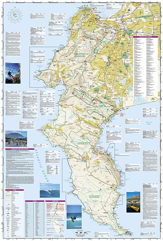 Cape Town & Peninsula (South Africa) Adventure Map | National Geographic carte routière National Geographic