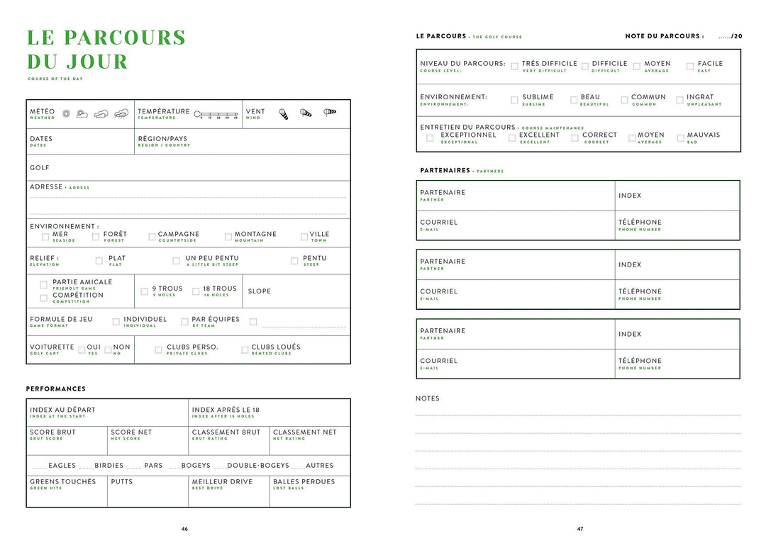 Carnet de golf accessoire de voyage Aventura 