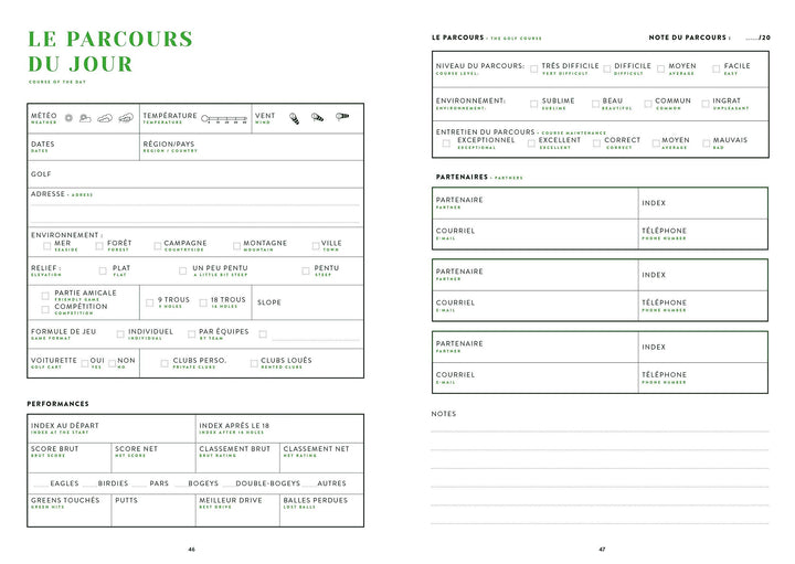 Carnet de golf accessoire de voyage Aventura 