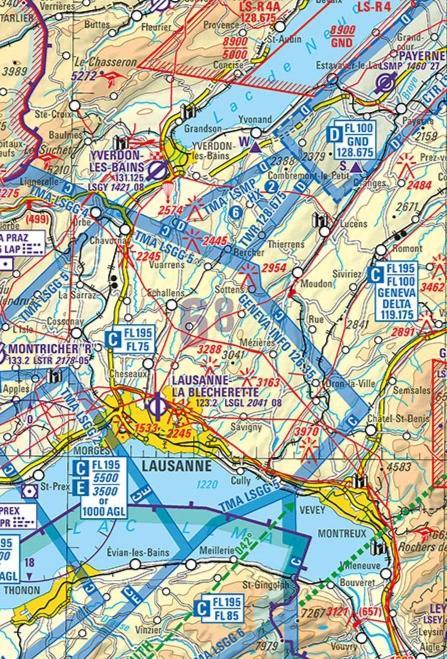 Carte aéronautique OACI - Suisse, Liechtenstein | Swisstopo carte routière Swisstopo