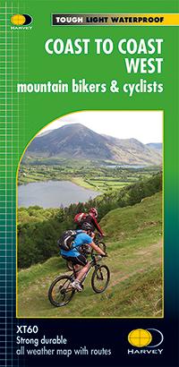 Carte cycliste - Coast to Coast Ouest XT60 | Harvey Maps - Cycling maps carte pliée Harvey Maps 