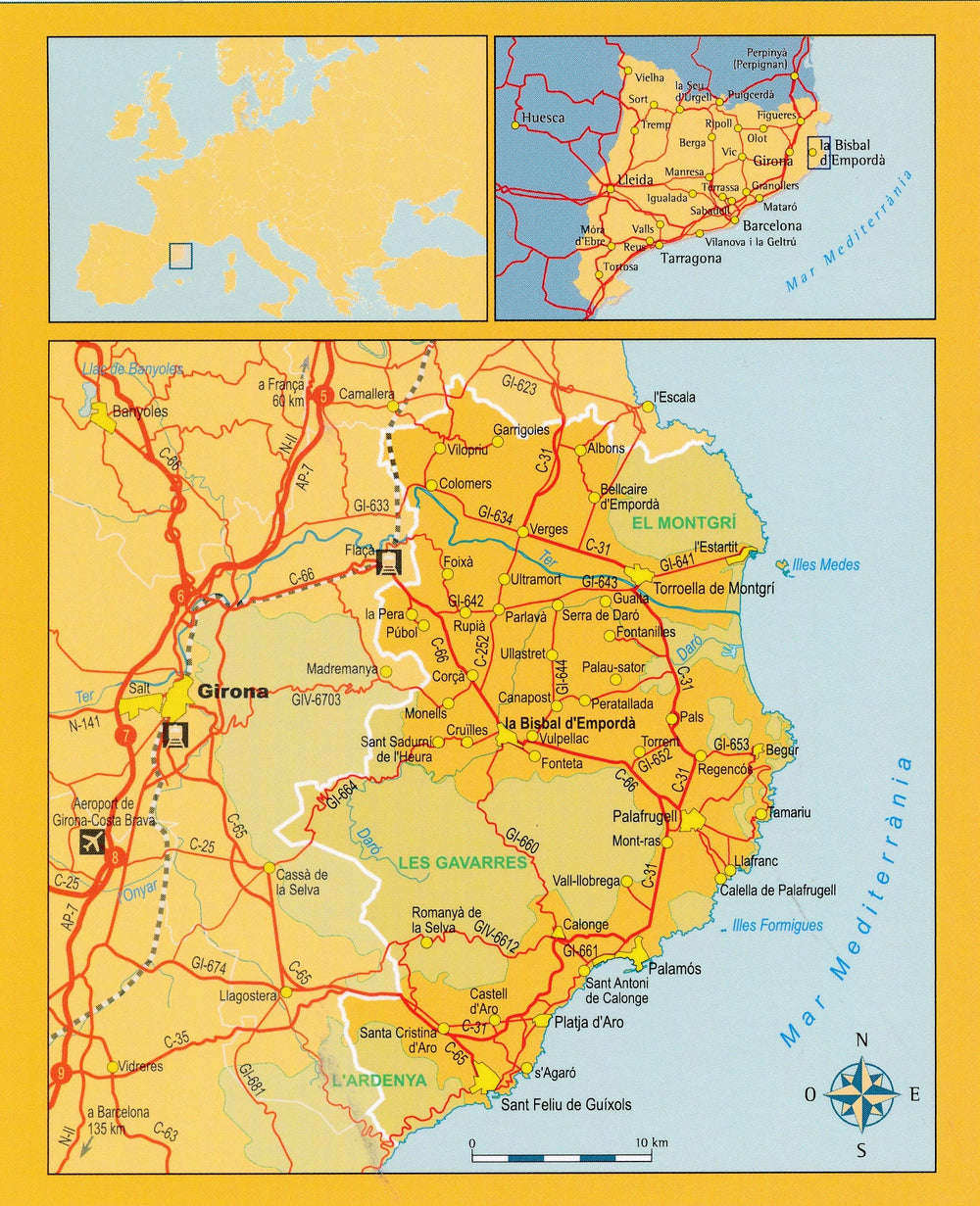 Carte cycliste - Costa Brava | Piolet carte pliée Editorial Piolet 