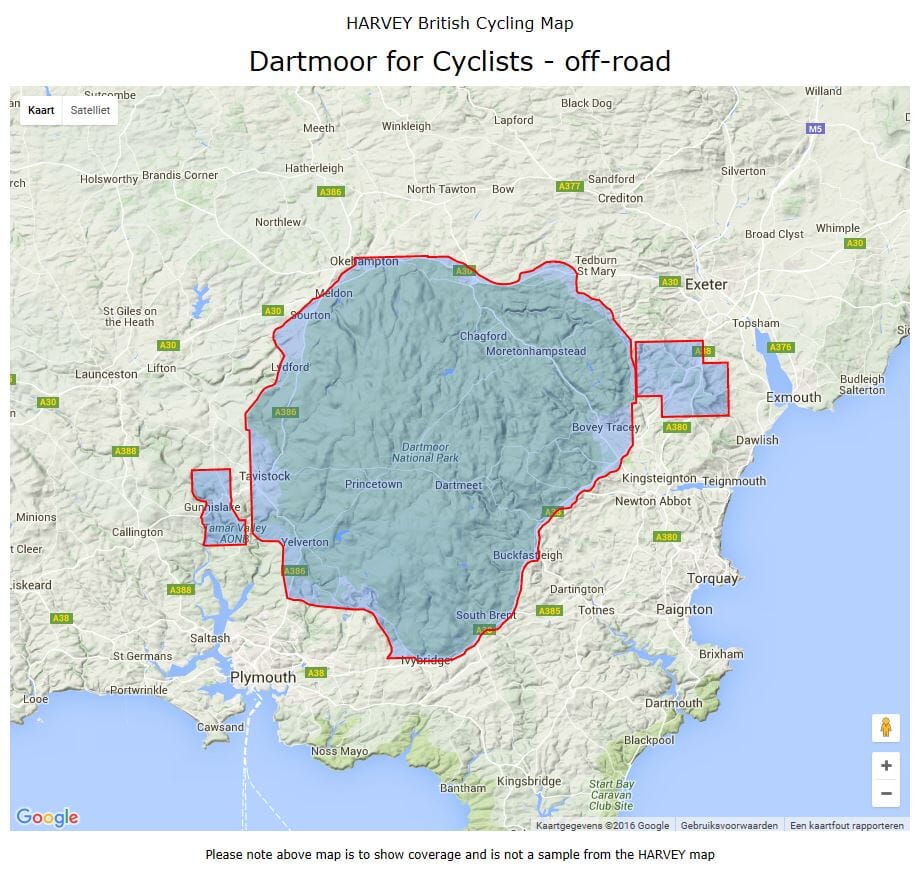 Carte cycliste - Dartmoor | Harvey Maps - Cycling maps carte cycliste Harvey Maps Default Title
