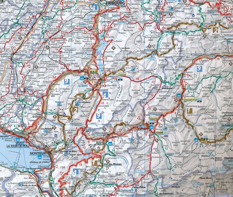 Carte cycliste de la Suisse | Kümmerly & Frey carte cycliste Hallwag Kümmerly-Frey