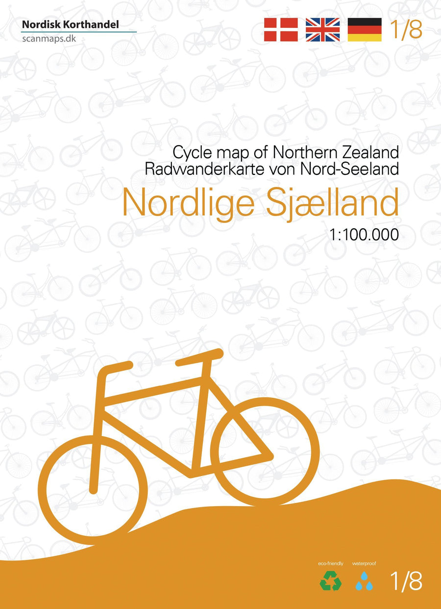 Carte cycliste du Danemark n° 1- Nord-Zélande | Nordisk Korthandel carte pliée Scanmaps 