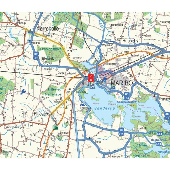Carte cycliste du Danemark n° 2 - Sud-Zélande | Nordisk Korthandel carte pliée Scanmaps 